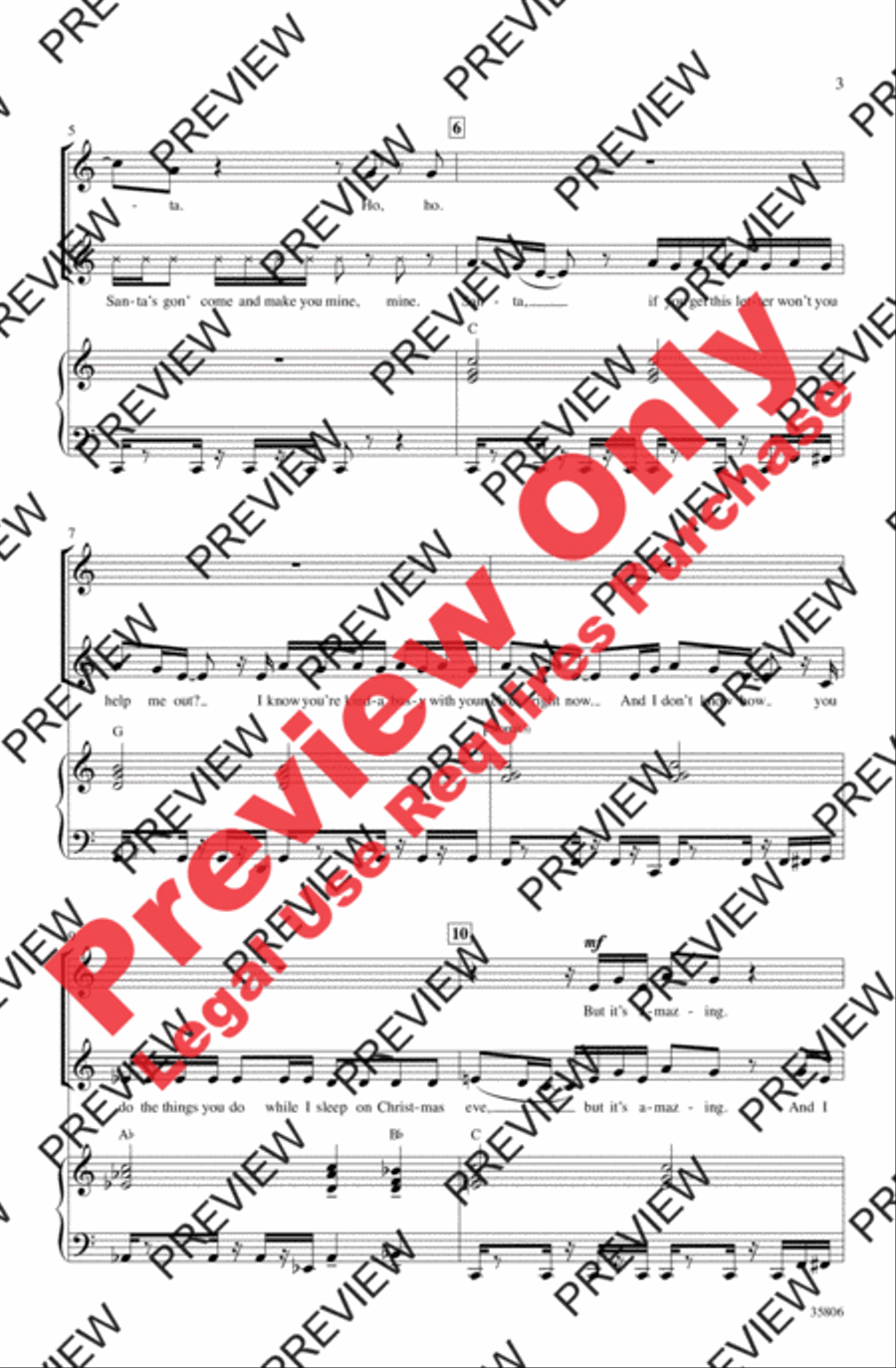 Oh Santa! Women's Choir scores gallery preview page 3