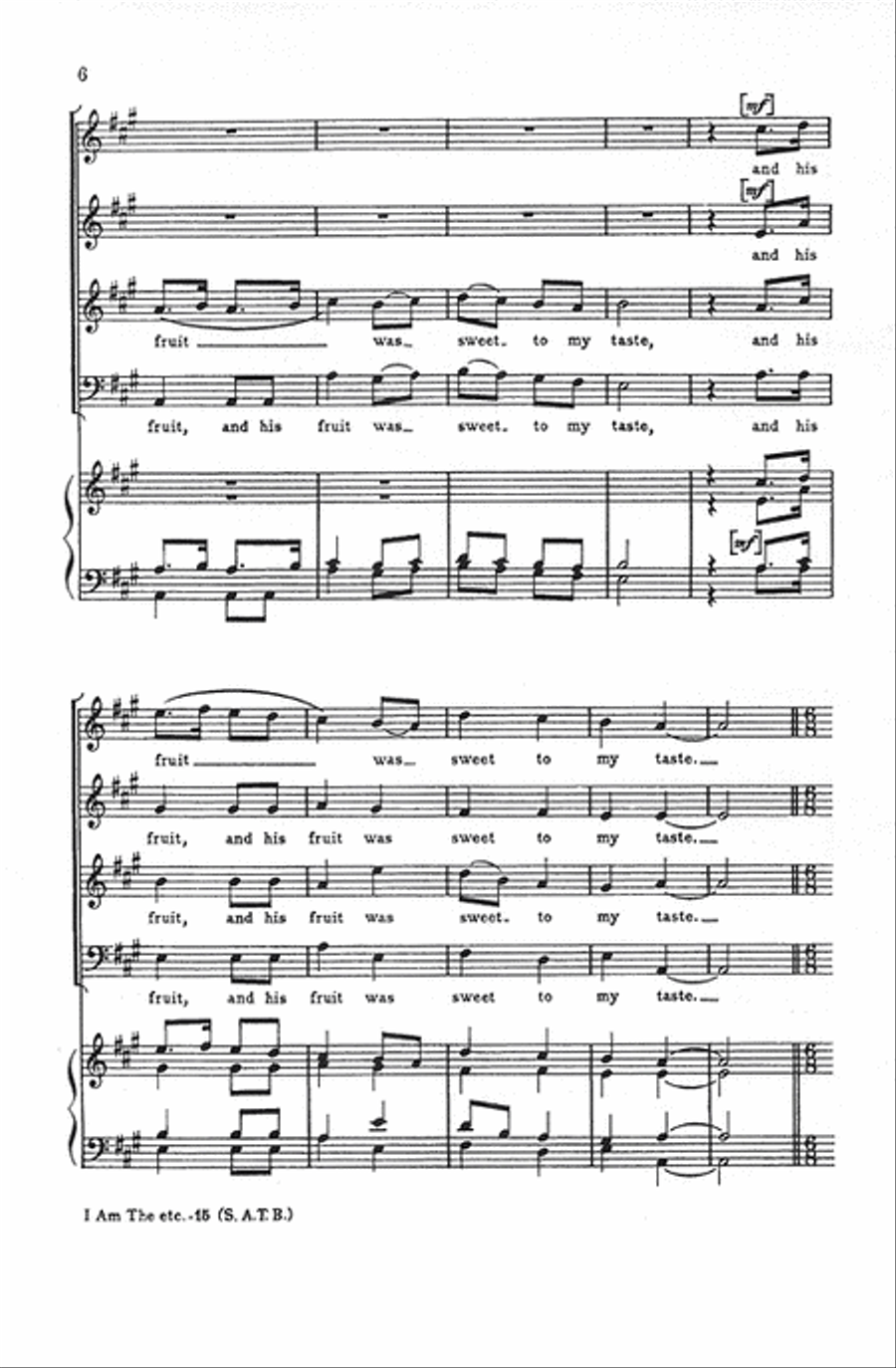 I Am the Rose of Sharon 4-Part scores gallery preview page 6
