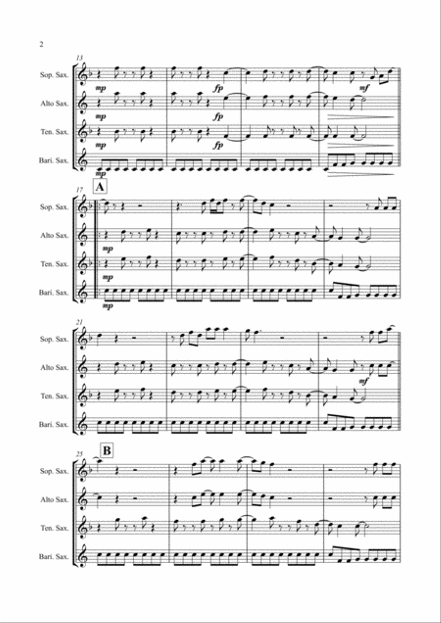 Jump Saxophone Quartet scores gallery preview page 2