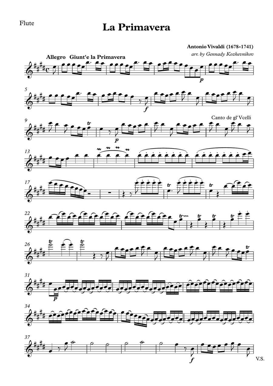 A. Vivaldi, Spring, 1st movement Woodwind Trio scores gallery preview page 6