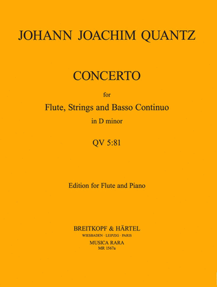 Book cover for Flute Concerto in D minor QV 5:81