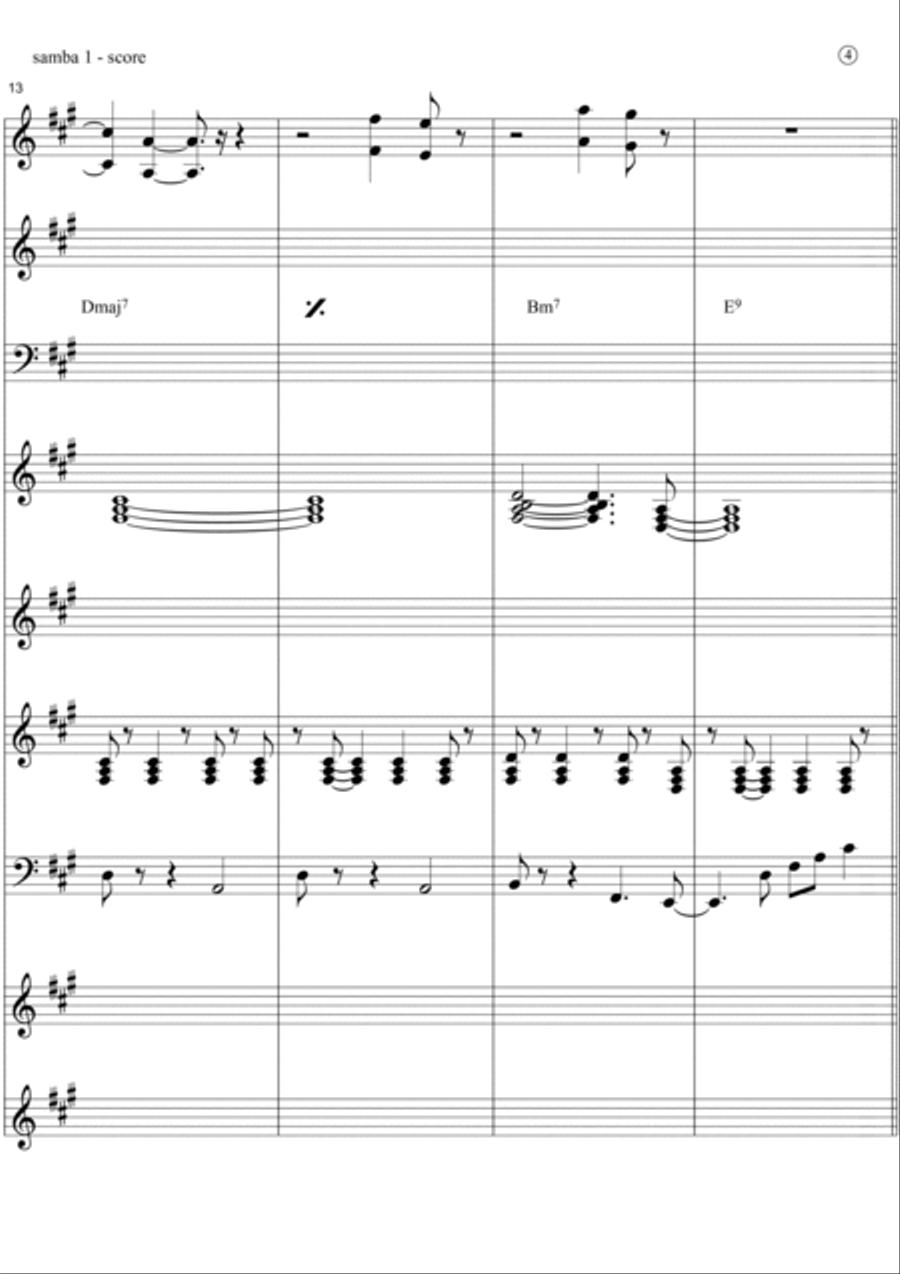 MY SAMBA #1 (to students) Jazz Ensemble scores gallery preview page 4