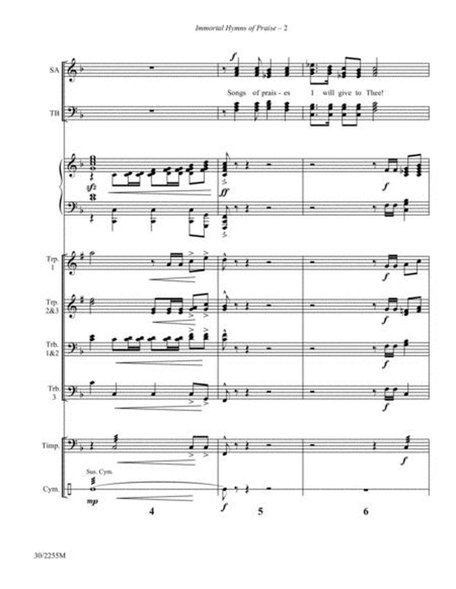 Immortal Hymns of Praise - Brass and Percussion Score and Parts image number null