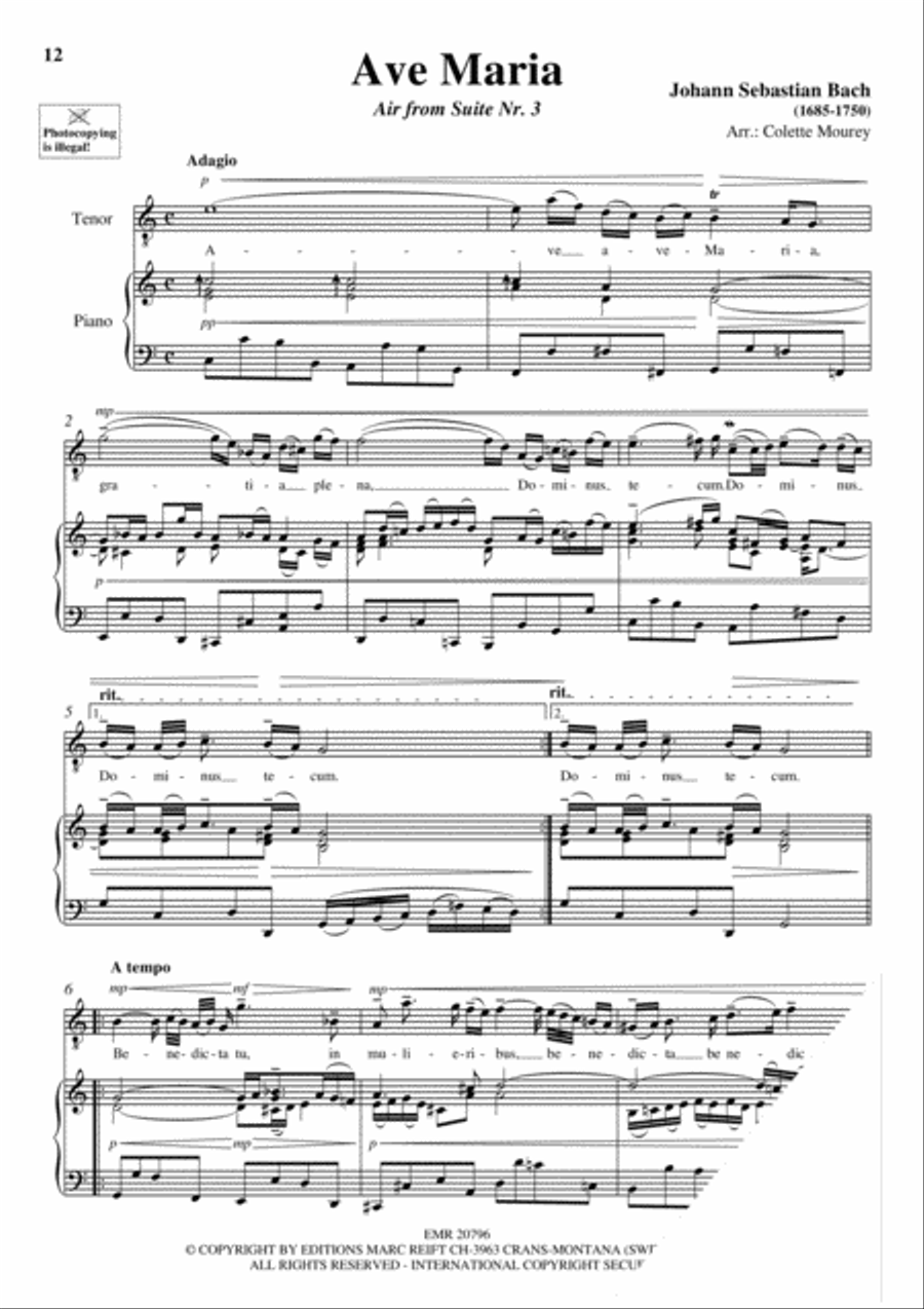 100 Ave Maria Volume 1 Tenor Voice scores gallery preview page 6