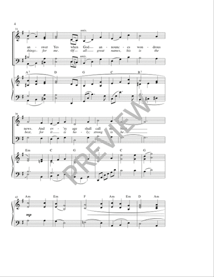 Canticle of Mary Canticle of Mary 4-Part scores gallery preview page 5