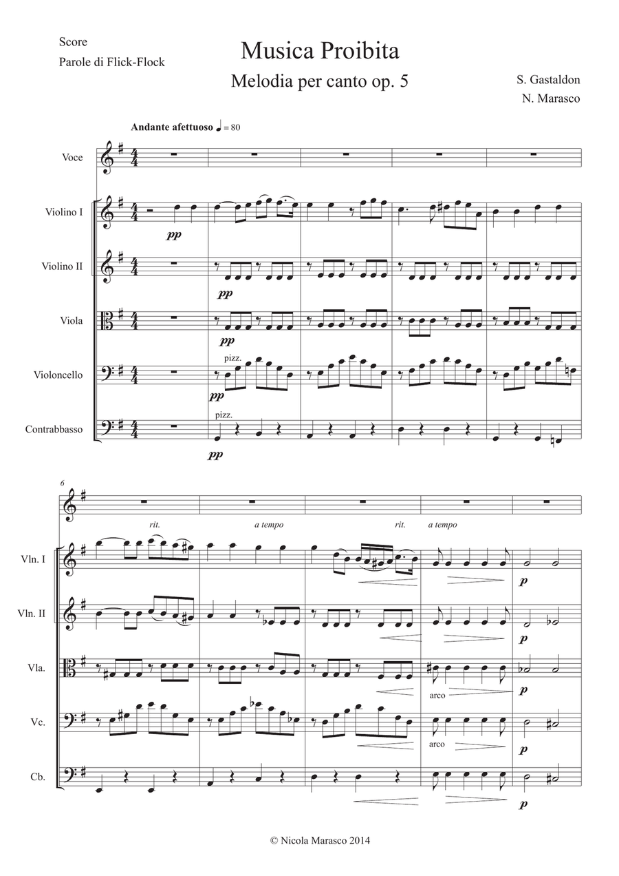 Musica Proibita - Full Score Chamber Orchestra scores gallery preview page 1