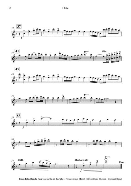 Inno della Banda San Gottardo di Barghe (Processional March)- Concert Band Score and Parts PDF image number null