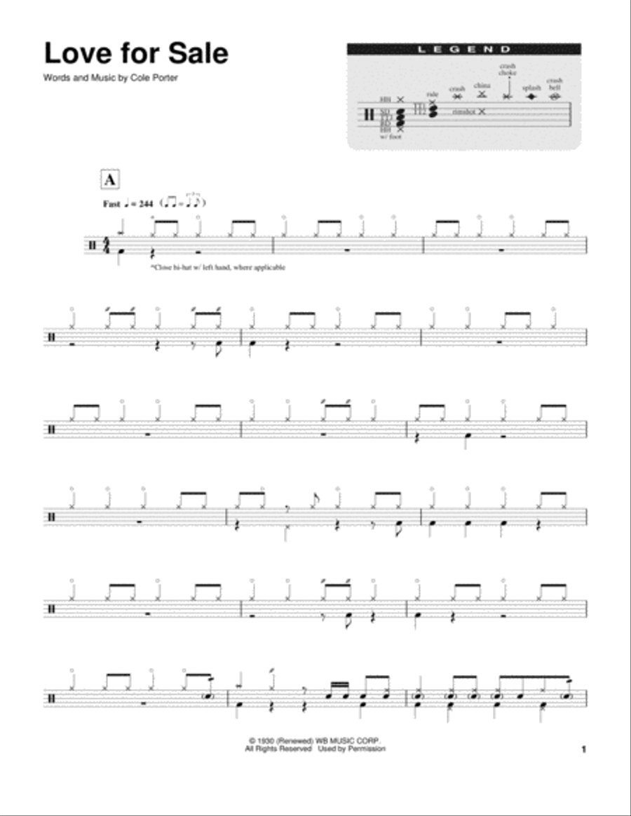 Love For Sale Drum Set scores gallery preview page 1
