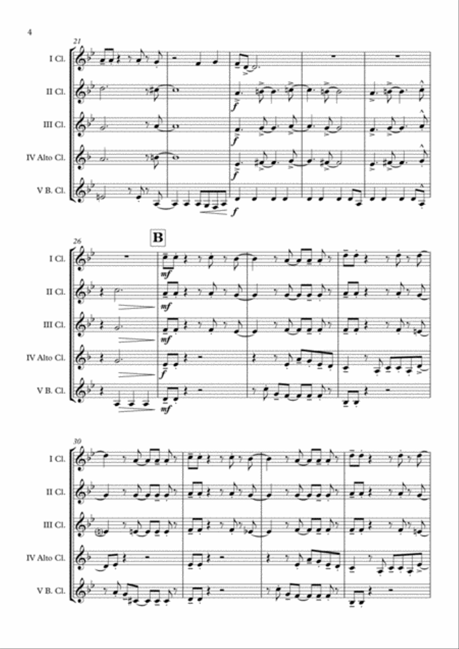 Sunny Clarinet Choir scores gallery preview page 5