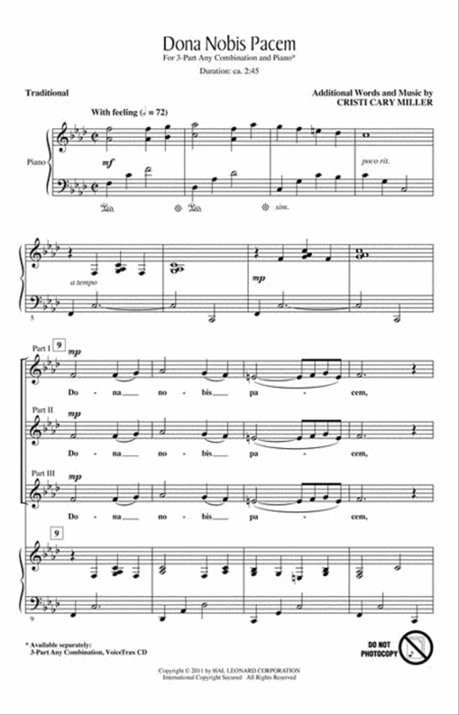 Dona Nobis Pacem 3-Part scores gallery preview page 2