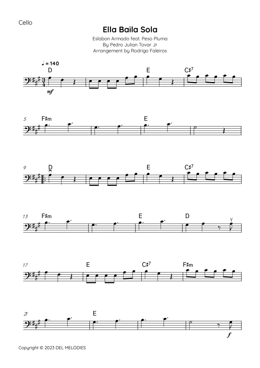 Ella Baila Sola Ella Baila Sola Cello Solo scores gallery preview page 1