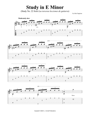 Study in E Minor (Study No. 22 from Las terceras lecciones de guitarra)