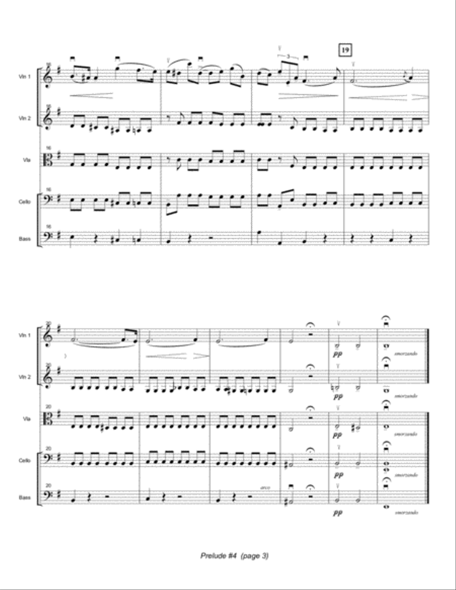 PRELUDE #4 IN E MINOR - Frederic Chopin - arranged for string orchestra (score, parts, and license) String Orchestra scores gallery preview page 3