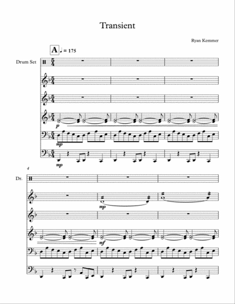 Transient Transient Percussion Ensemble scores gallery preview page 1