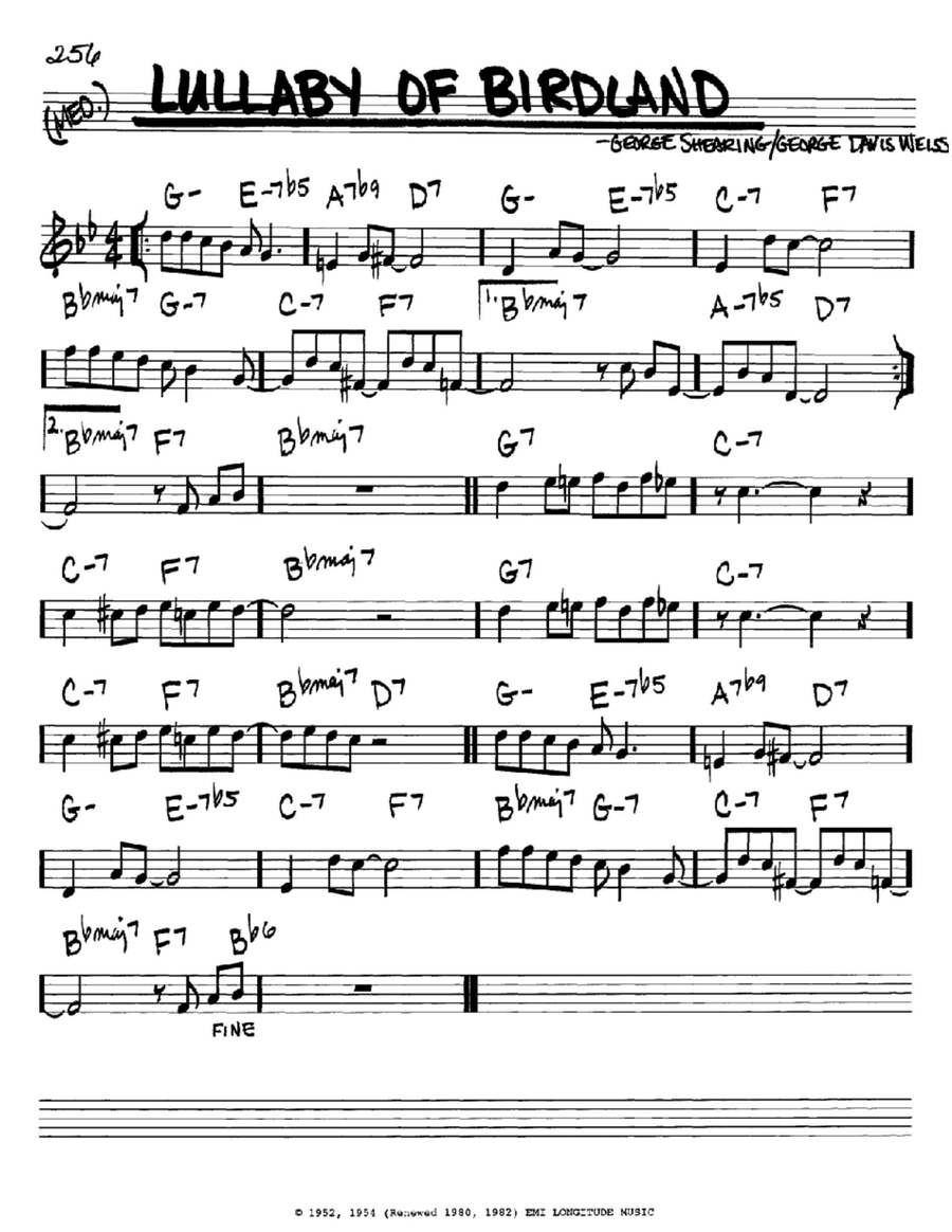 Lullaby Of Birdland Piano scores gallery preview page 1