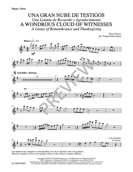 Una Gran Nube de Testigos / A Wondrous Cloud of Witnesses - Instrument edition