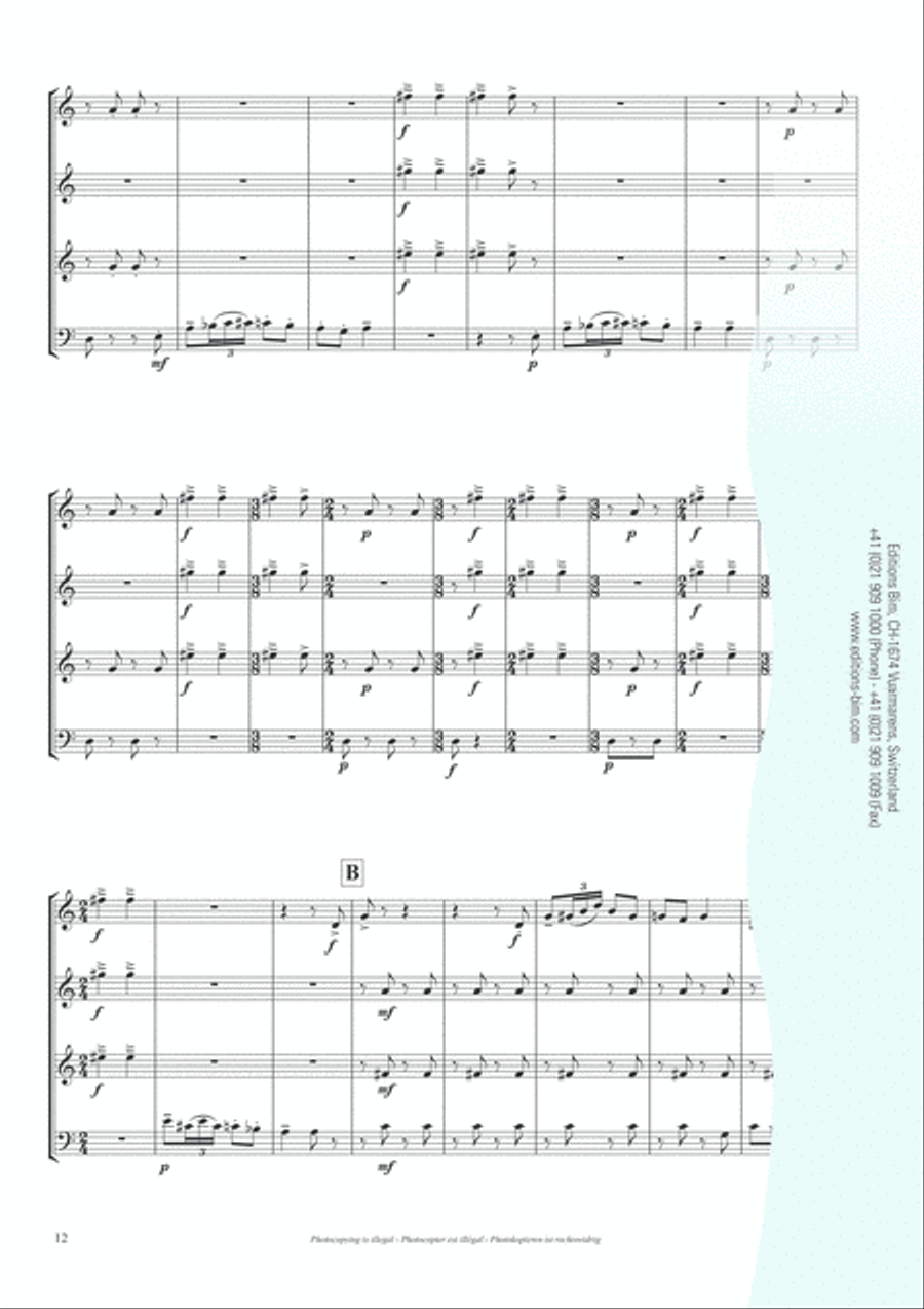 Zephyr Dances Brass Quartet scores gallery preview page 7