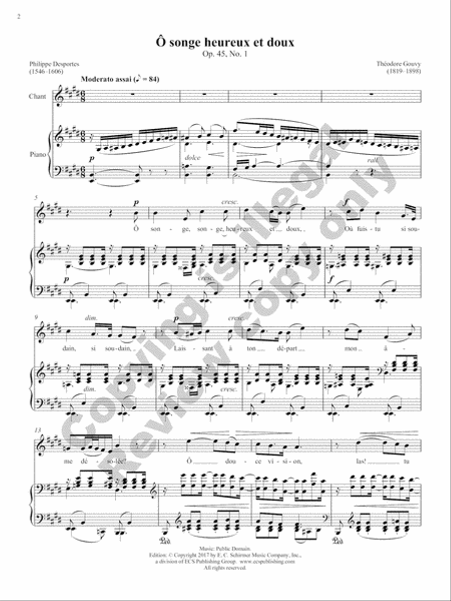 Songs of Gouvy, Volume 2: 18 Sonnets et chansons de Desportes; 18 Poésies de Moritz Hartmann Voice Solo scores gallery preview page 31