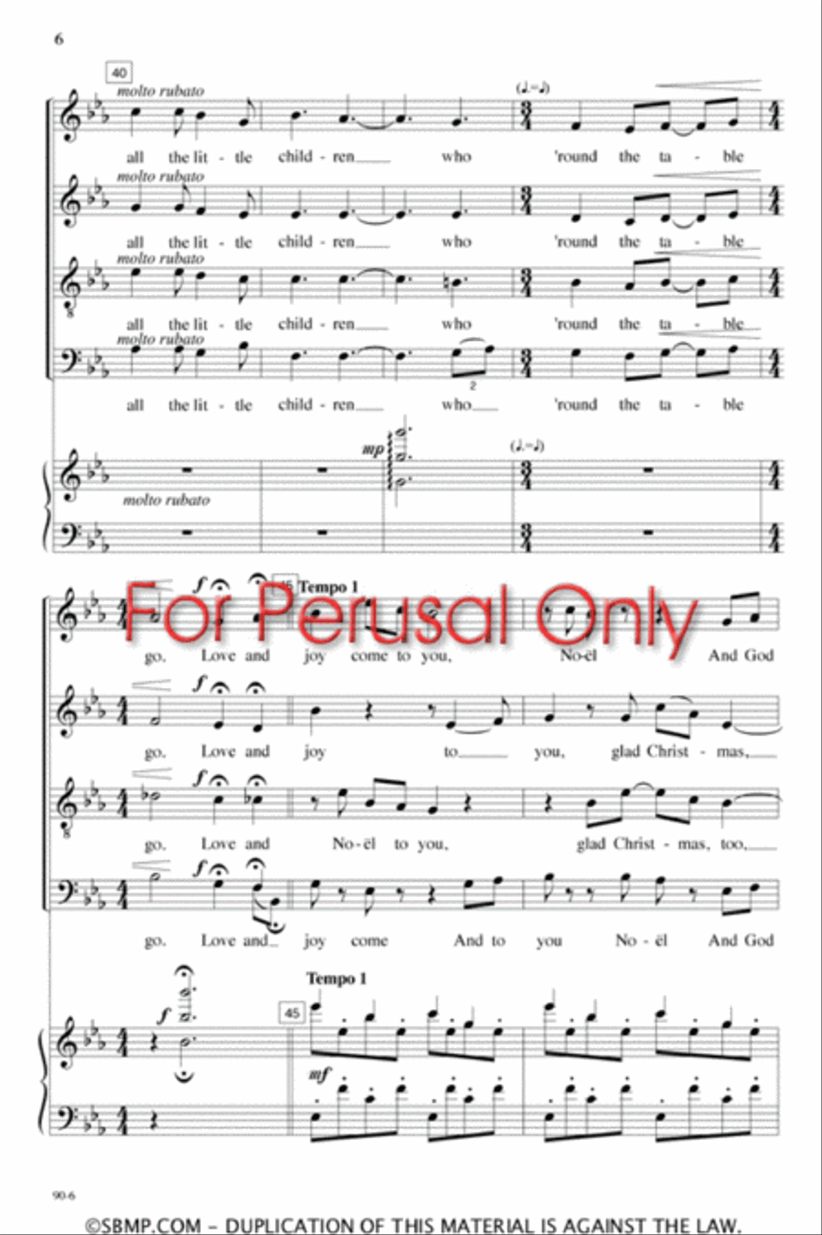 Here we come a-caroling - SATB Octavo 4-Part scores gallery preview page 6