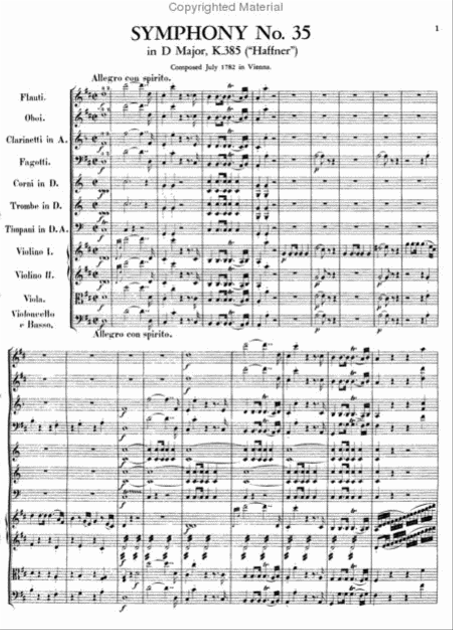Later Symphonies (Nos. 35-41) in Full Score Full Orchestra scores gallery preview page 2