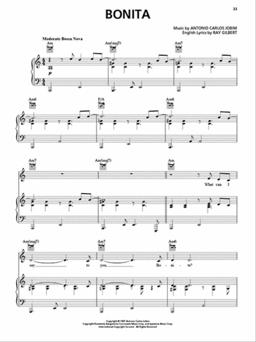 The Most Requested Bossa Nova & Samba Songs Piano, Vocal, Guitar scores gallery preview page 3