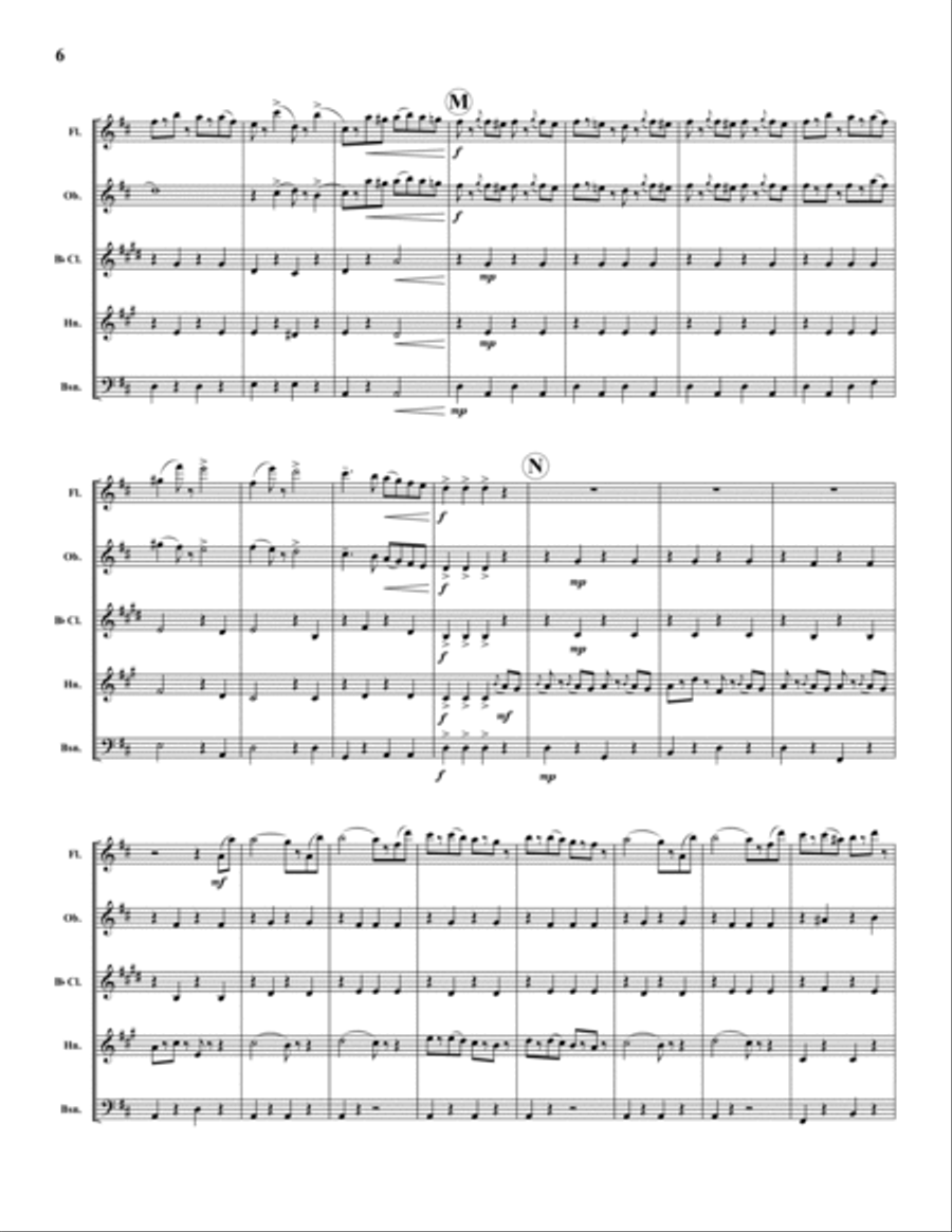 Radetzky March Woodwind Quintet scores gallery preview page 6