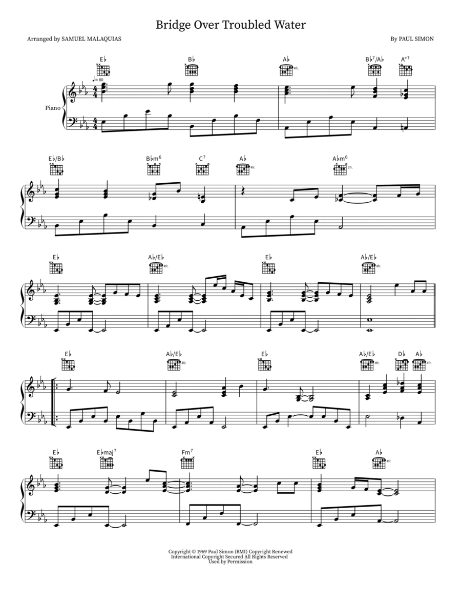 Bridge Over Troubled Water Part scores gallery preview page 1