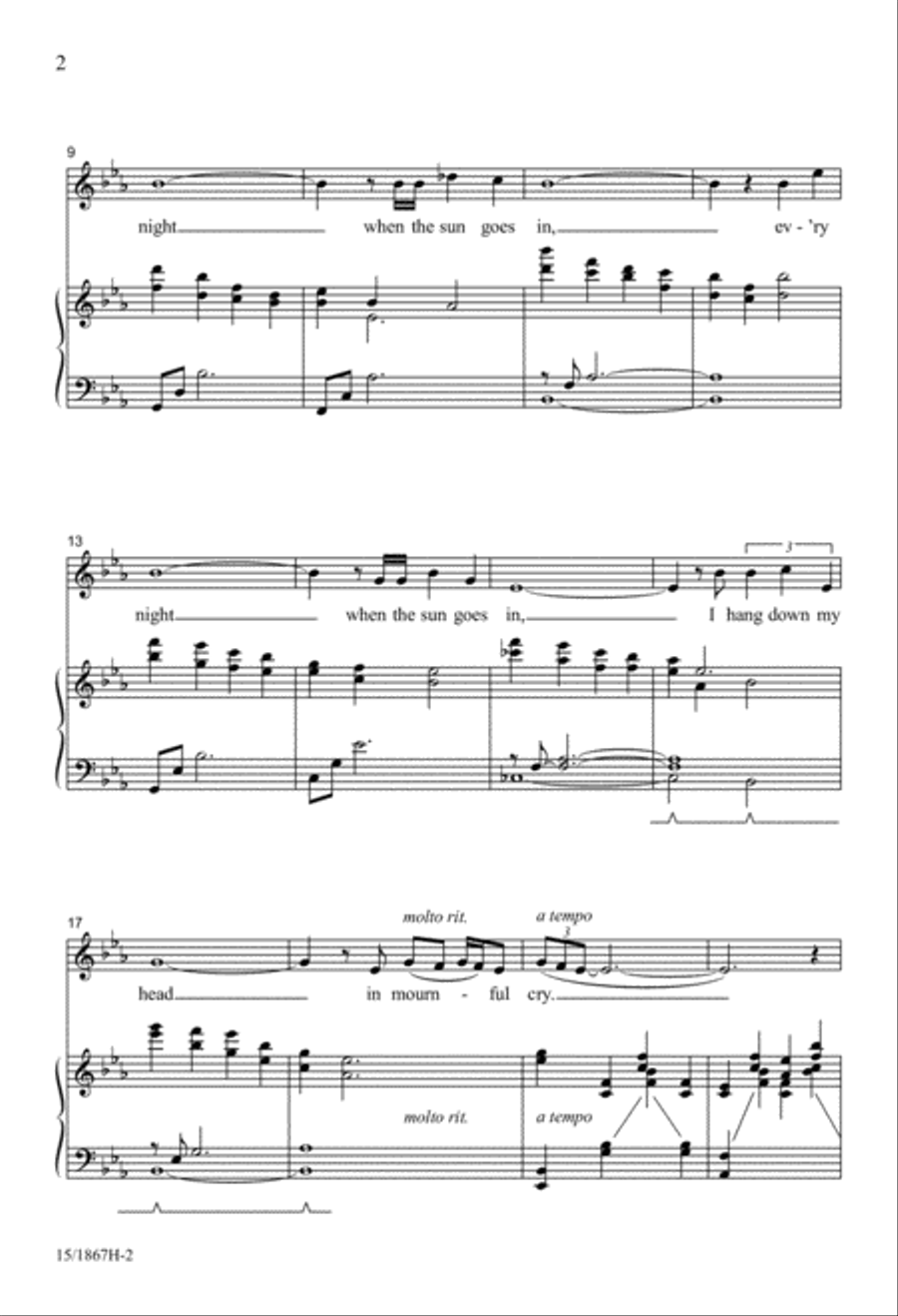 Every Night When the Sun Goes In 4-Part scores gallery preview page 2