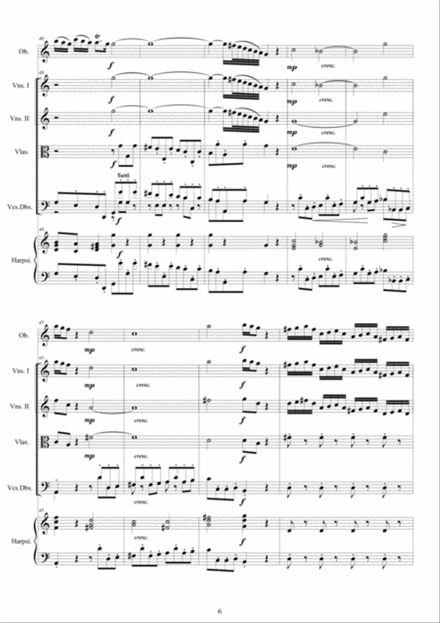 Vivaldi - Oboe Concerto in C major RV 447 for Oboe, Strings and Continuo - Score and Parts Chamber Orchestra scores gallery preview page 6