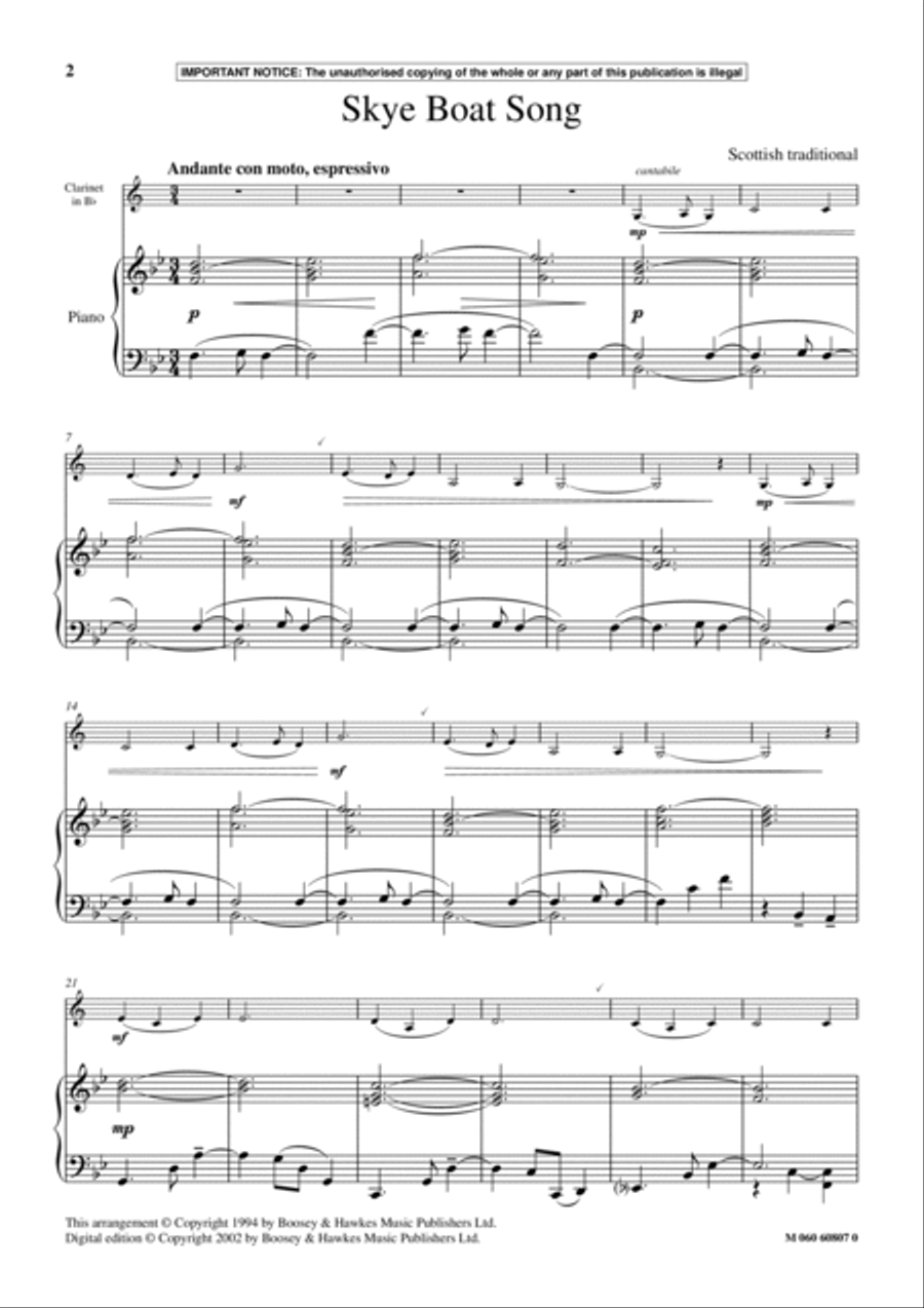 Skye Boat Song Skye Boat Song Clarinet Solo scores gallery preview page 2