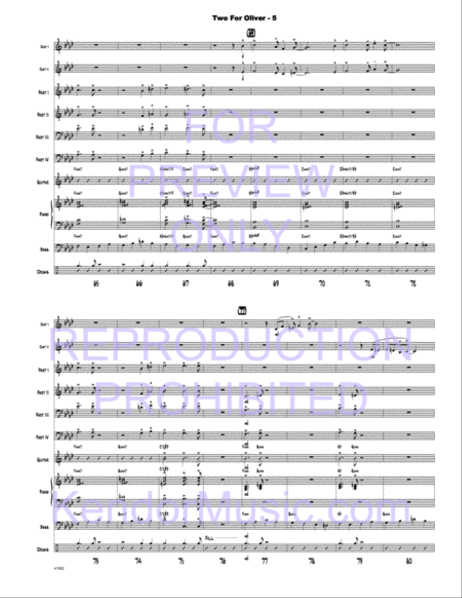 Two For Oliver Jazz Ensemble scores gallery preview page 6
