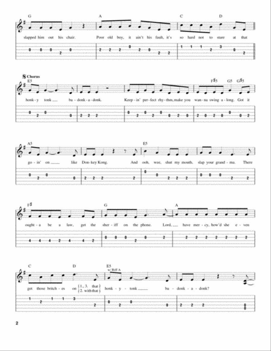 Honky Tonk Badonkadonk Acoustic Guitar scores gallery preview page 2