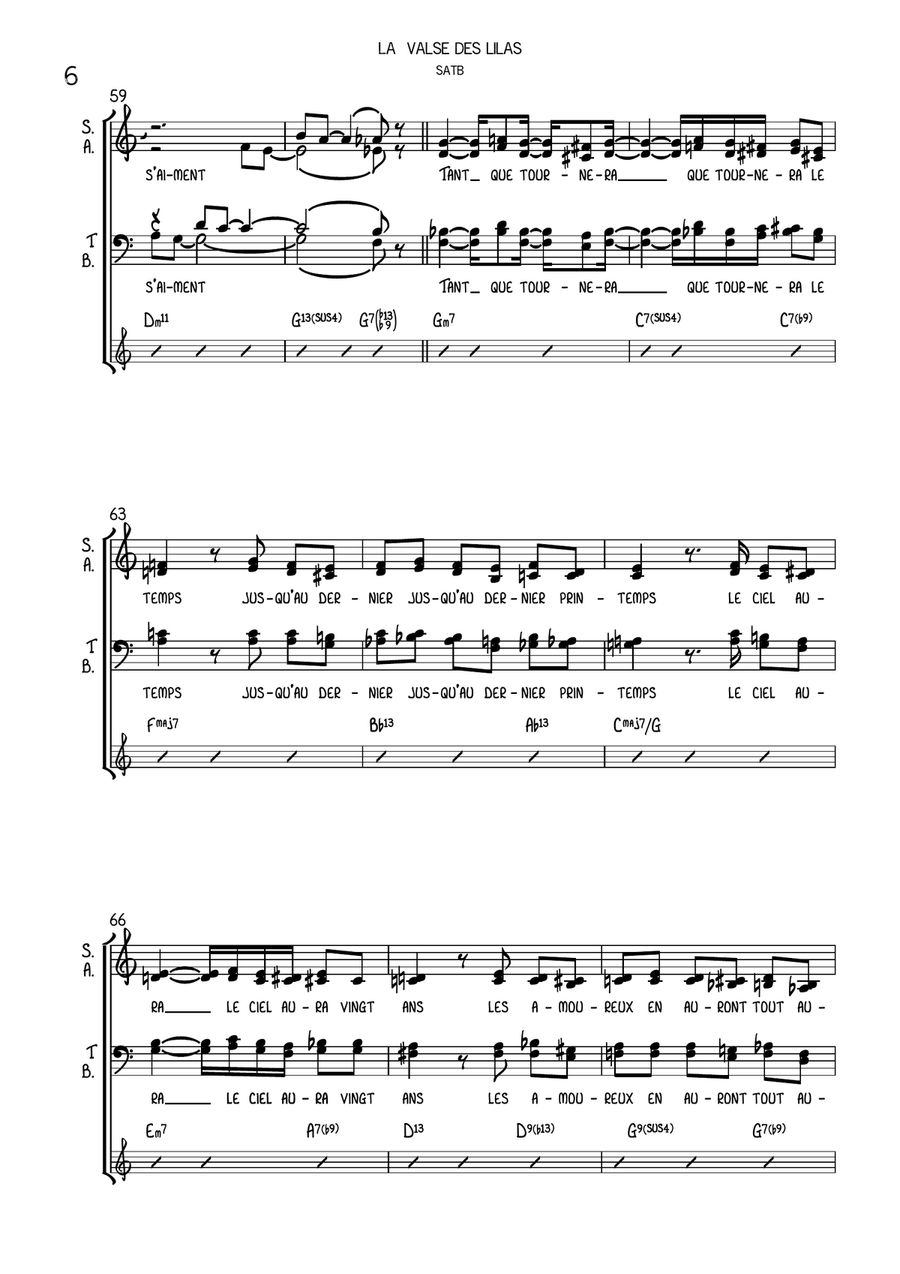 La Valse Des Lilas 4-Part scores gallery preview page 6