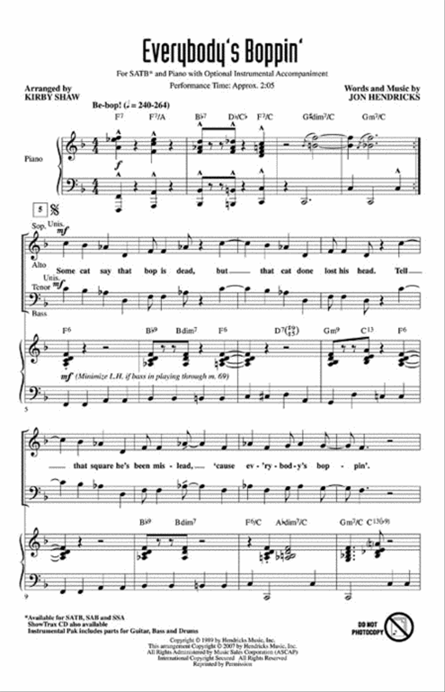 Everybody's Boppin' Choir scores gallery preview page 2
