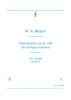 Mozart Divertimento kv. 229 n6 for Strings