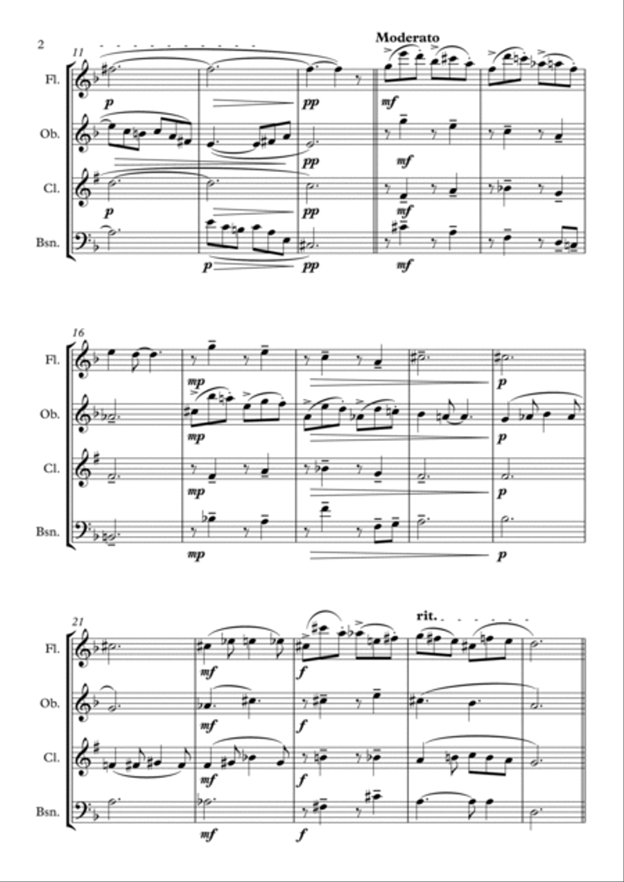 Tabby - Wind Quartet Tabby - Wind Quartet Woodwind Quartet scores gallery preview page 2