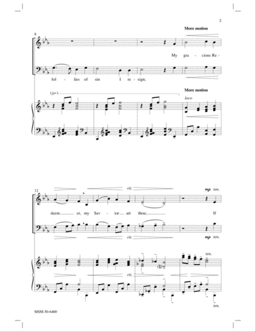 My Jesus, I Love Thee My Jesus, I Love Thee 4-Part scores gallery preview page 3