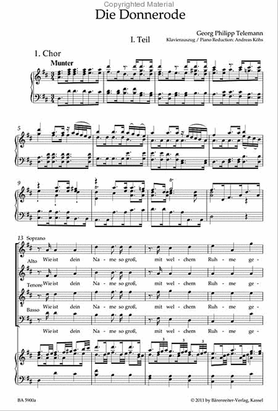 Donner-Ode TWV 6:3 Donner-Ode TWV 6:3 4-Part scores gallery preview page 2