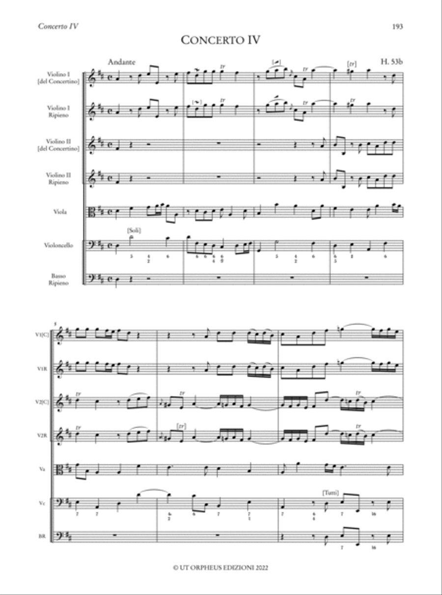 6 Concertos Op. 2 (1732; Revised, 1751) (H. 50-55). Critical Edition Orchestra scores gallery preview page 11