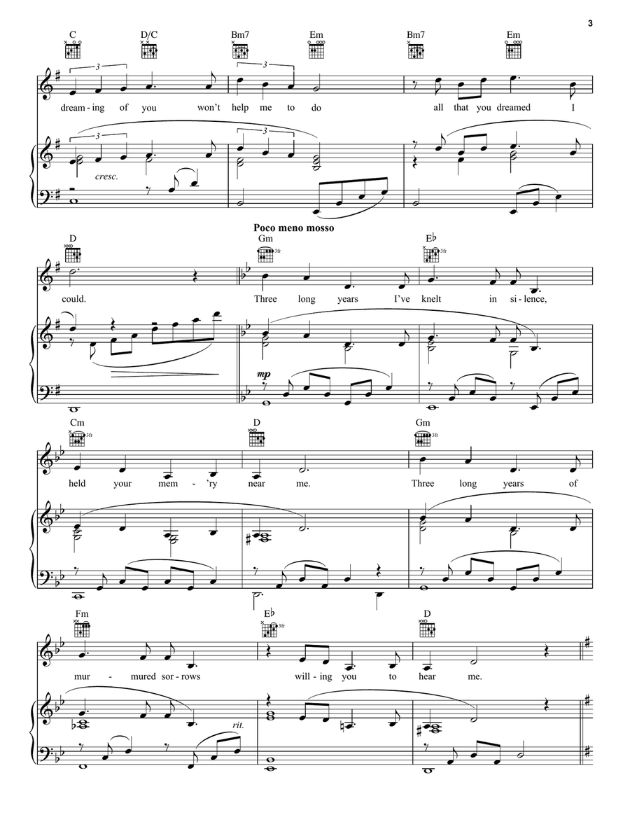Wishing You Were Somehow Here Again (from The Phantom Of The Opera) Guitar scores gallery preview page 3