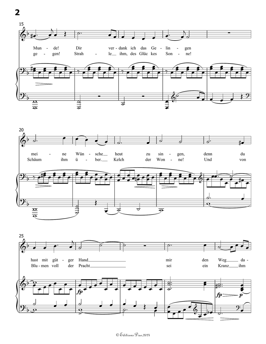 Namenstaglied, by Schubert, in F Major by Franz Schubert Piano, Vocal - Digital Sheet Music page 4