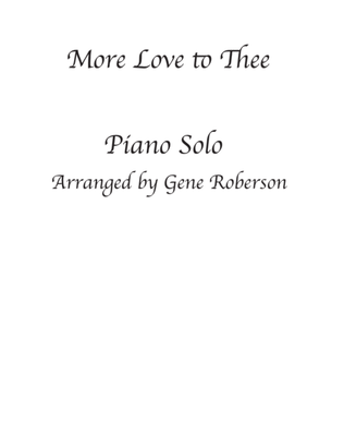 Book cover for More Love to Thee Piano Hymn solo