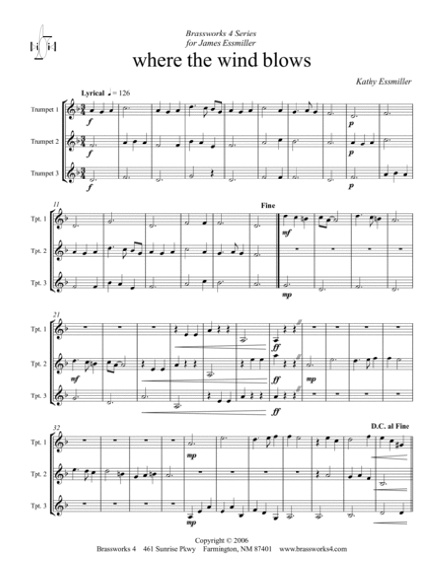 Where the Wind Blows Trumpet Trio scores gallery preview page 2
