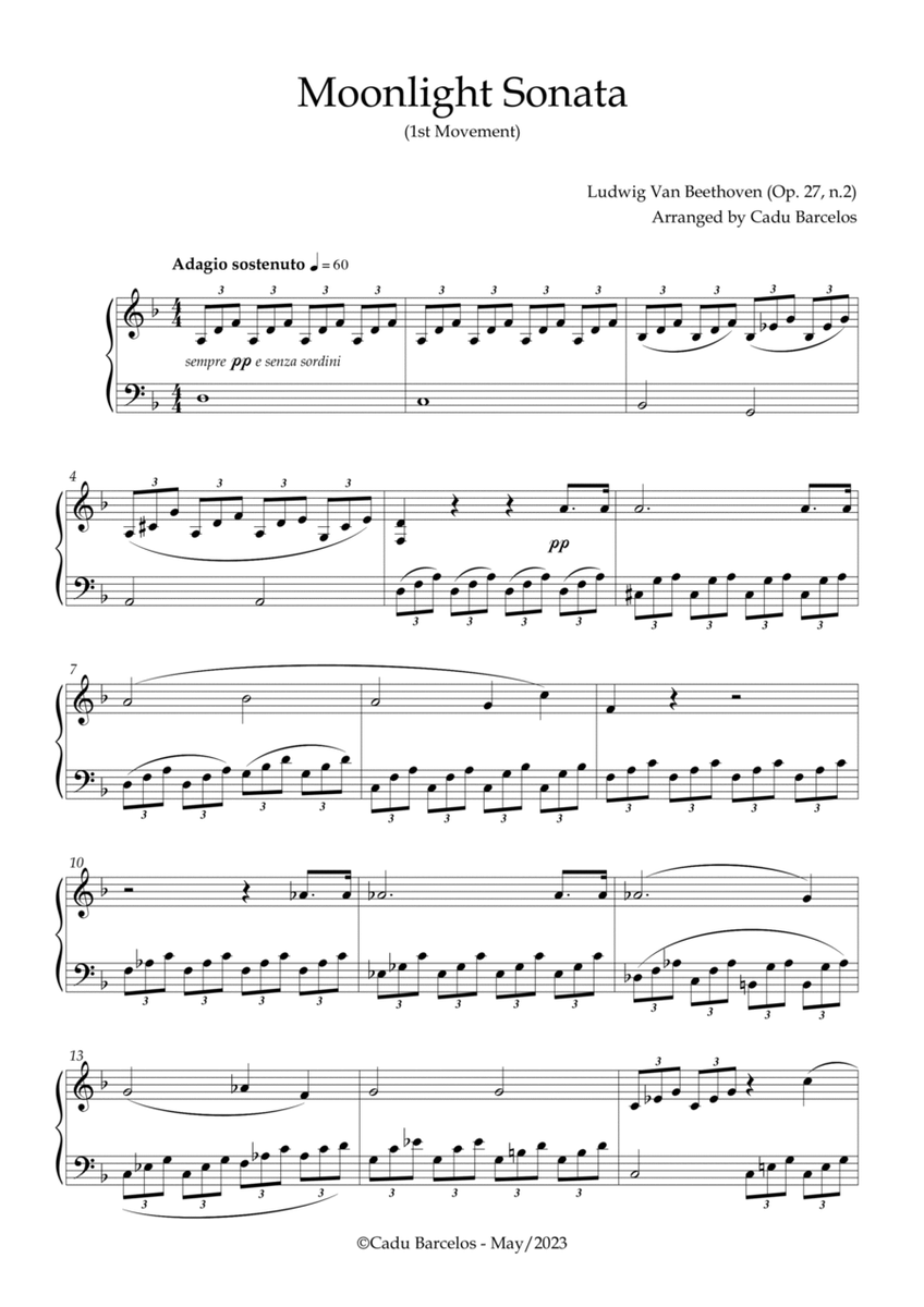 Moonlight Sonata (Beethoven) D minor - Piano image number null