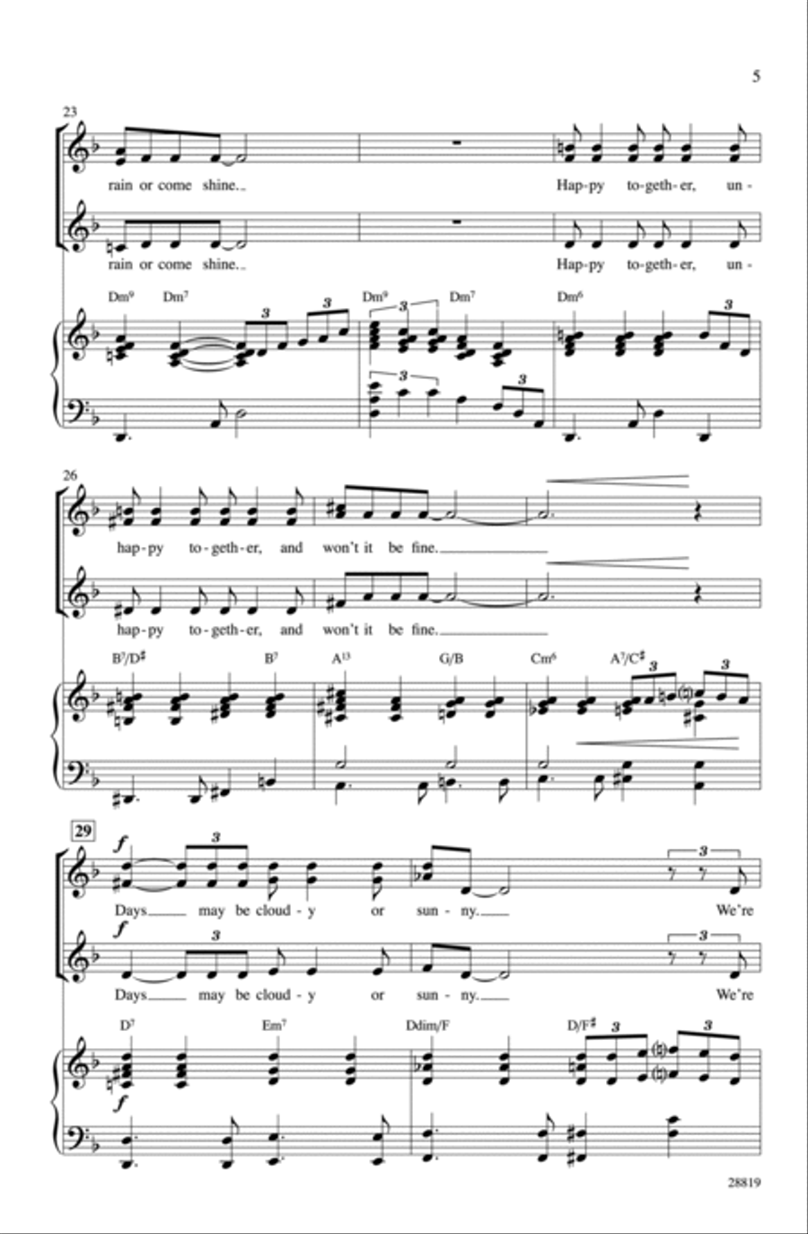 Come Rain or Come Shine Choir scores gallery preview page 4