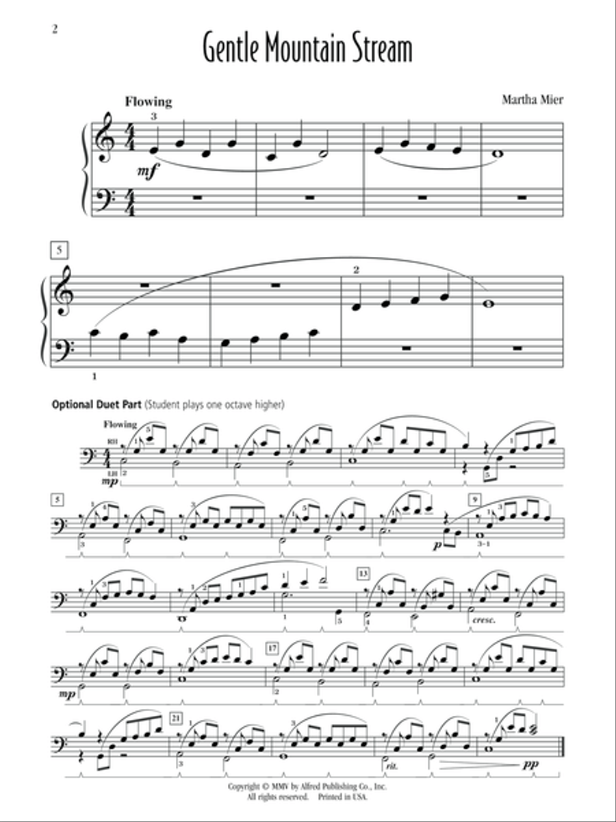 Gentle Mountain Stream Gentle Mountain Stream Easy Piano scores gallery preview page 2