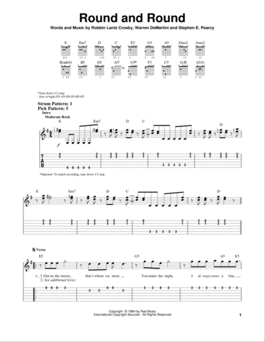 Round And Round Acoustic Guitar scores gallery preview page 1