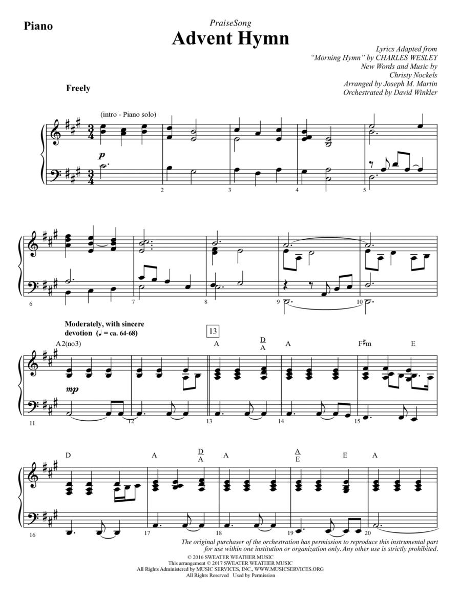 Advent Hymn - Piano