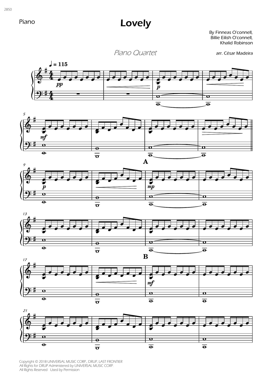 Lovely Piano Quartet scores gallery preview page 1