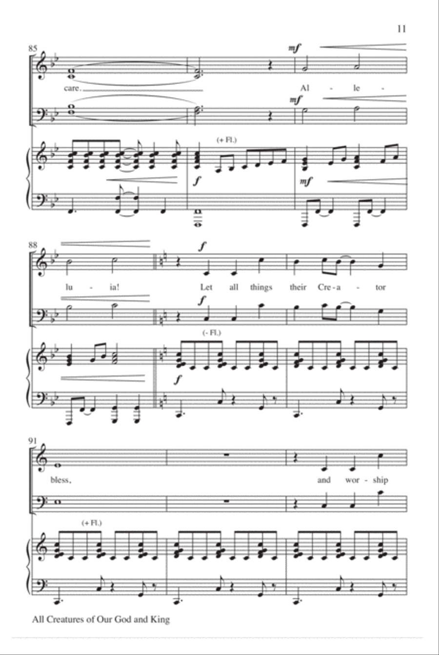 All Creatures of Our God and King 4-Part scores gallery preview page 11